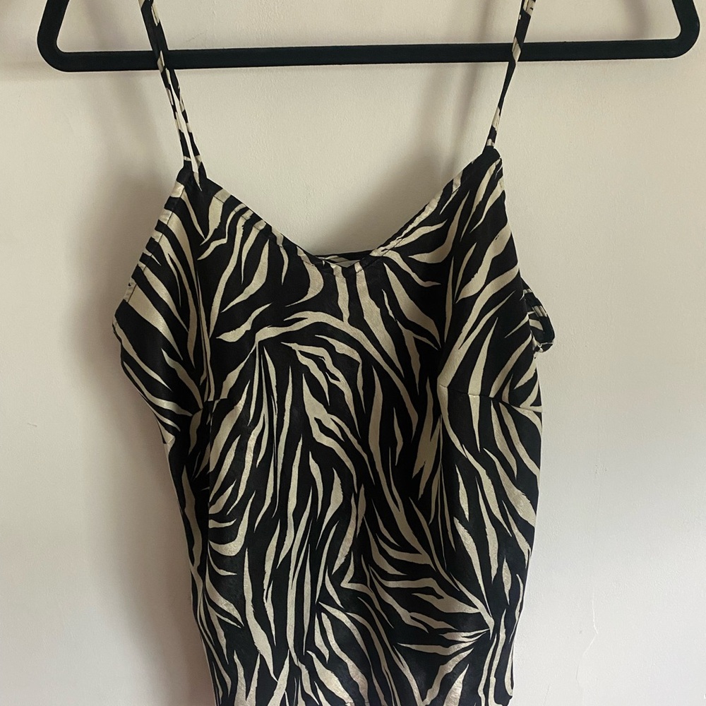 Black and White Zebra Camisole‎ Animal Print